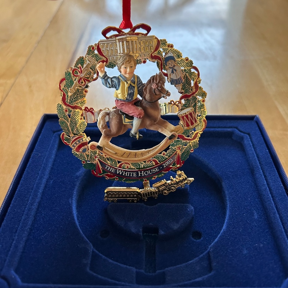 2003 WHITE HOUSE CHRISTMAS ORNAMENT, A CHILD'S ROCKING HORSE